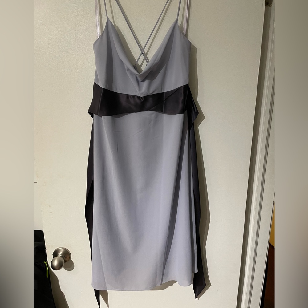NWT Kenneth Cole Dress With Navy Satin Belt